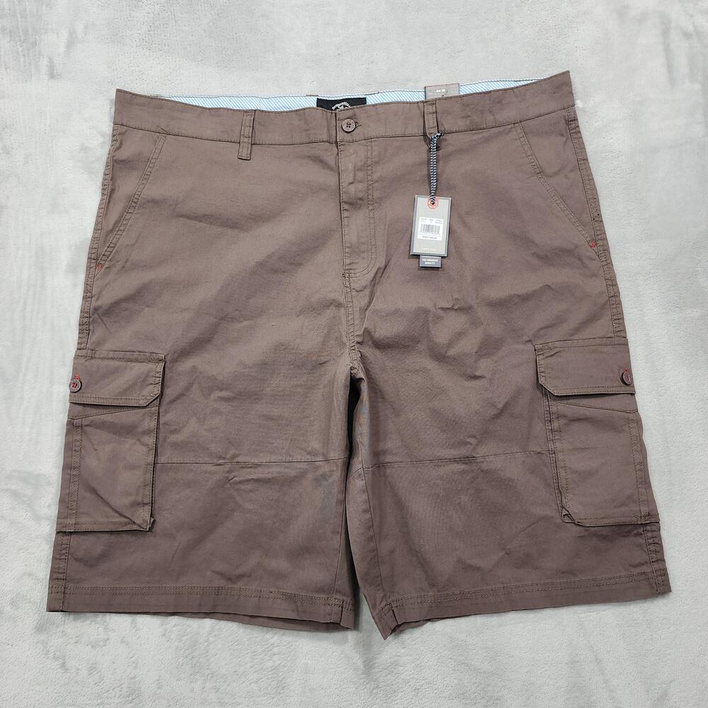 NEW Beverly Hills Polo Club Shorts Mens 44 Brown Cargo Modern Stretch Casual